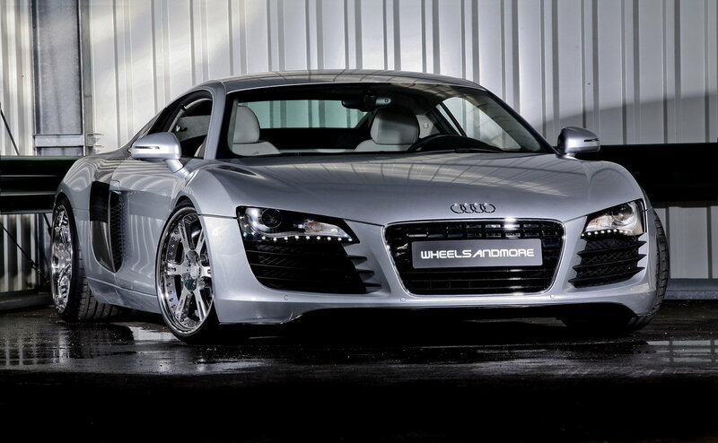 Silver Audi R8 sports car