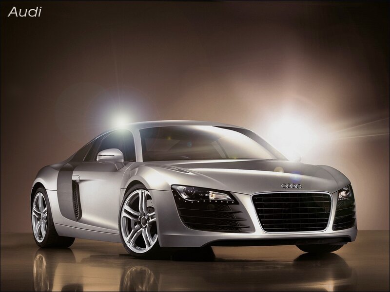 Silver Audi R8 sports car