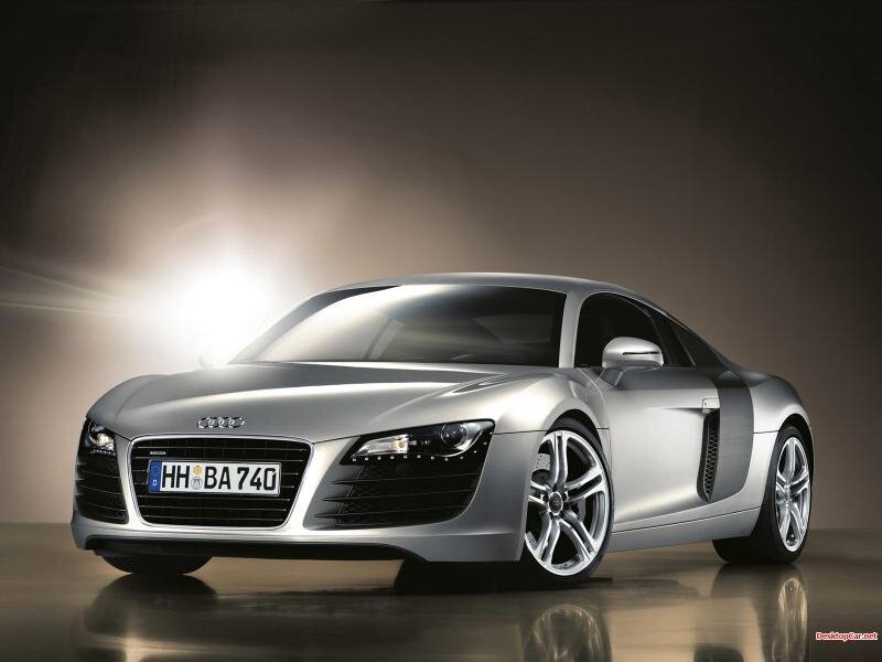 Silver Audi R8 sports car