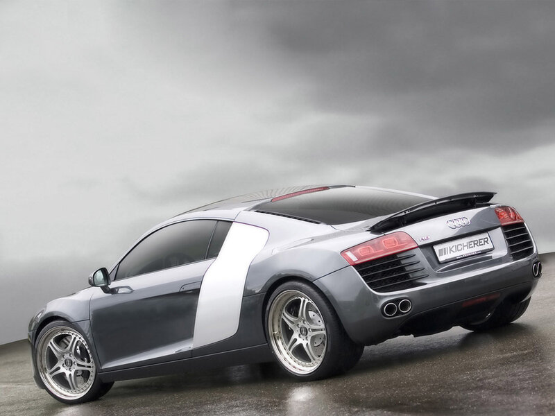 silver audi r8 sports car