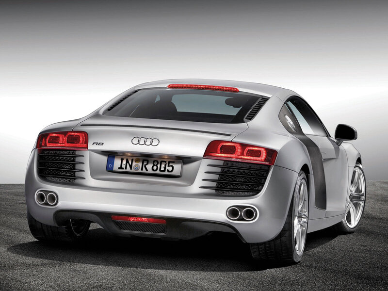 Silver Audi R8 sports car
