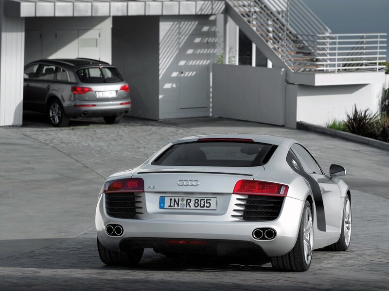 Silver Audi R8 sports car