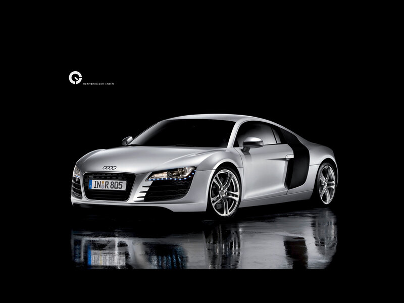 Silver Audi R8 sports car