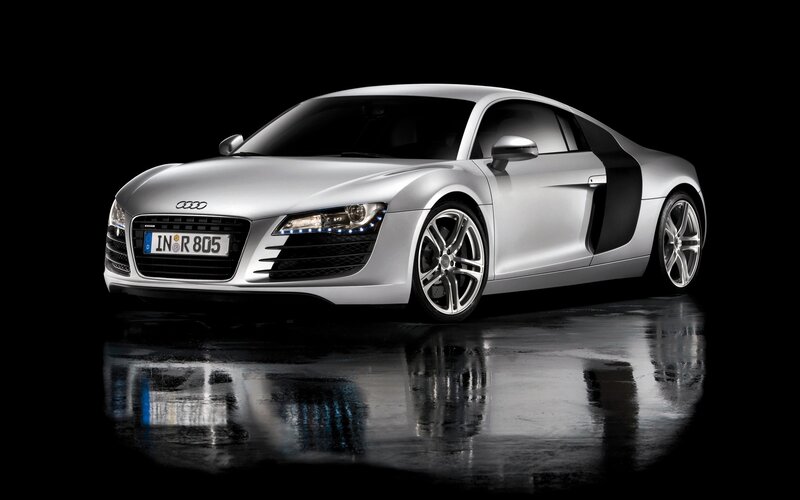 Silver Audi R8 sports car