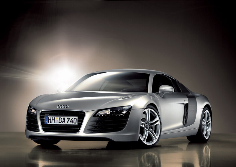 Silver Audi R8 sports car
