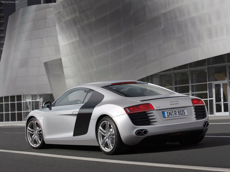 Silver Audi R8 sports car