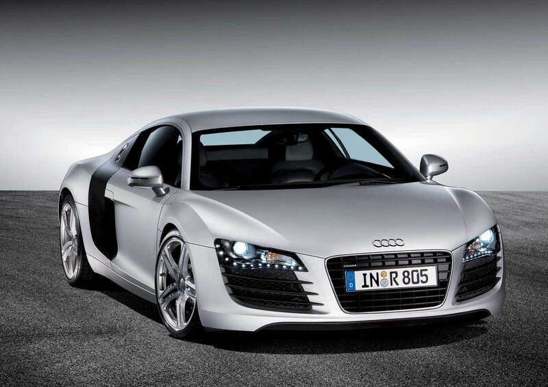 Silver Audi R8 sports car