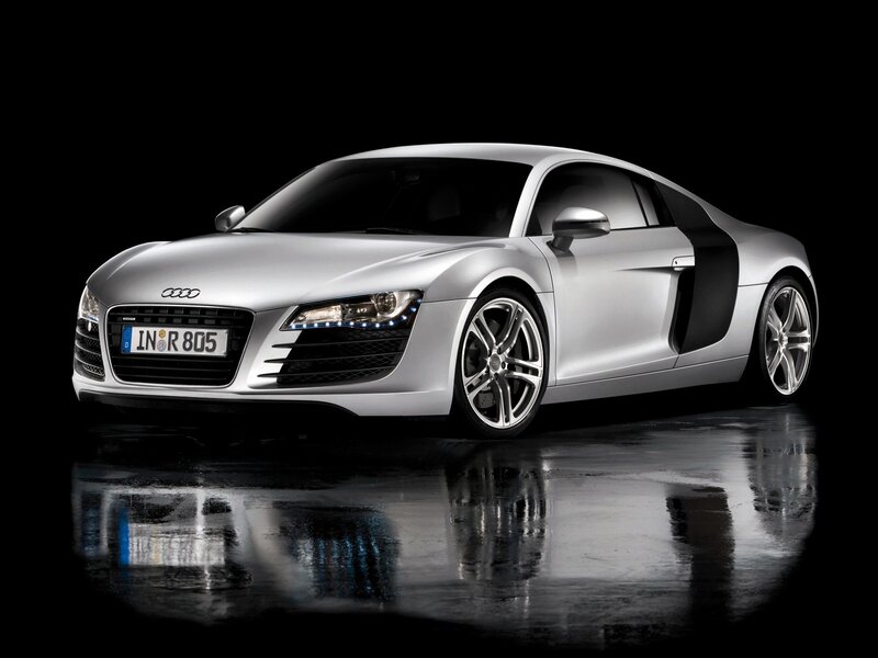 Silver Audi R8 sports car