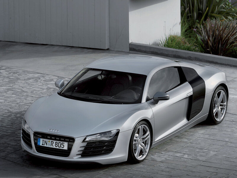 Silver Audi R8 sports car