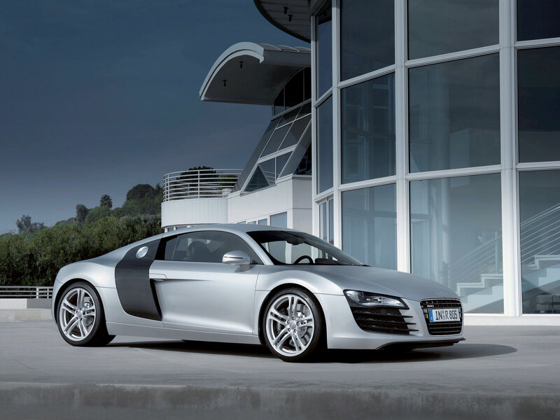 Silver Audi R8 sports car