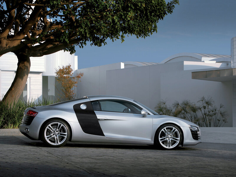 Silver Audi R8 sports car