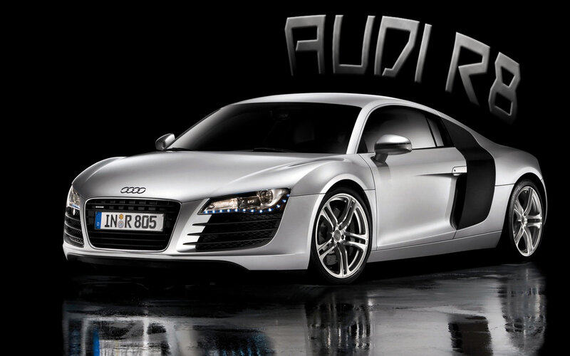 Silver Audi R8 sports car