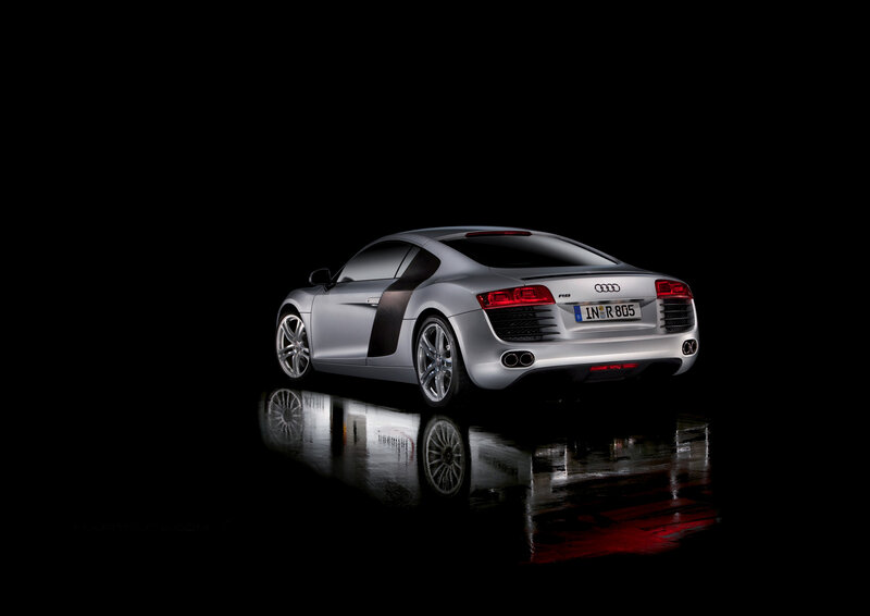Silver Audi R8 sports car