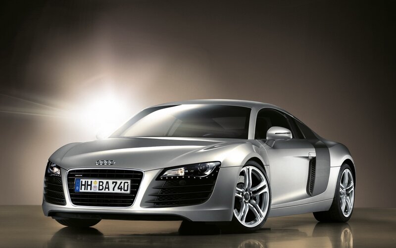 Silver Audi R8 sports car