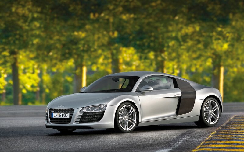 Silver Audi R8 sports car