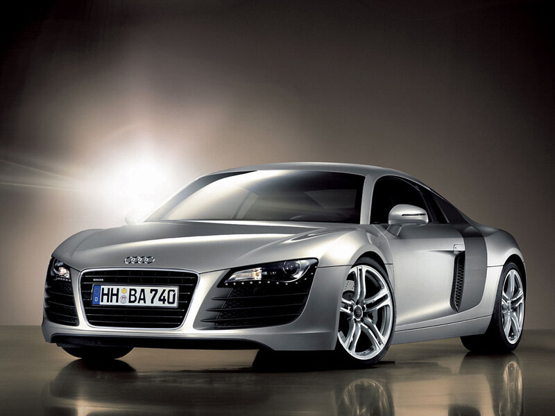 Silver Audi R8 sports car