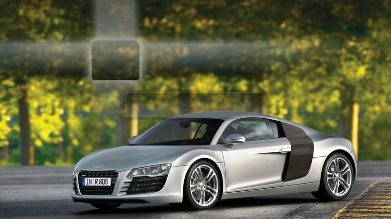 Silver Audi R8 sports car