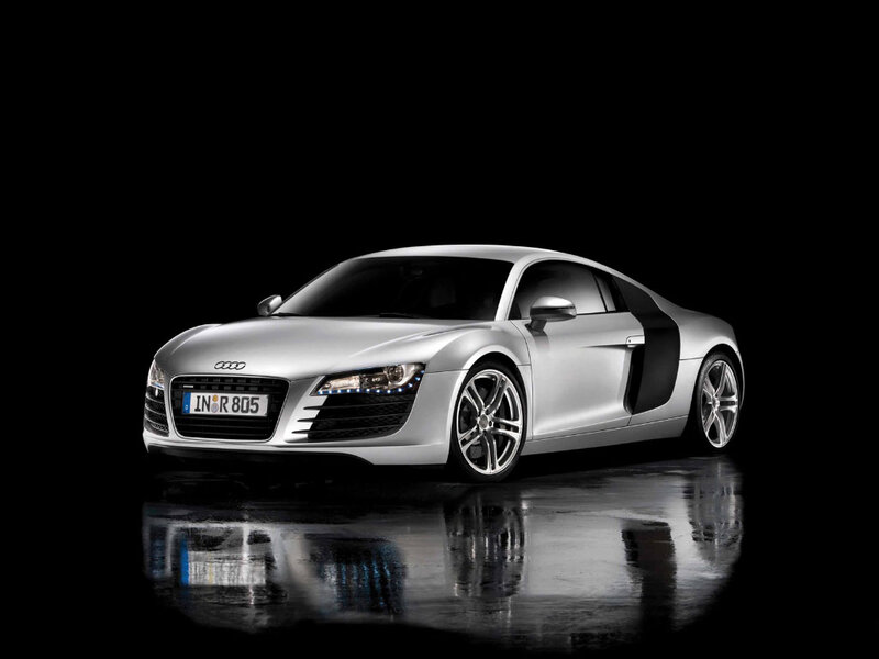 Silver Audi R8 sports car
