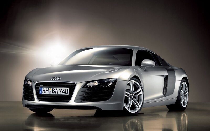 Silver Audi R8 sports car