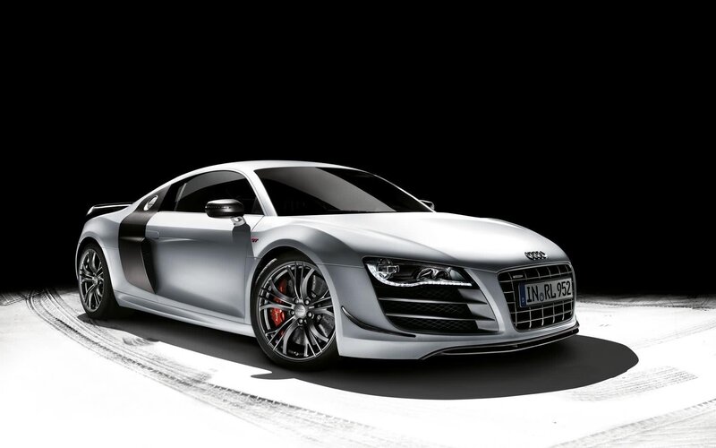Silver Audi R8 sports car