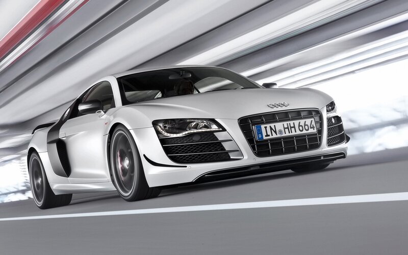 Silver Audi R8 sports car