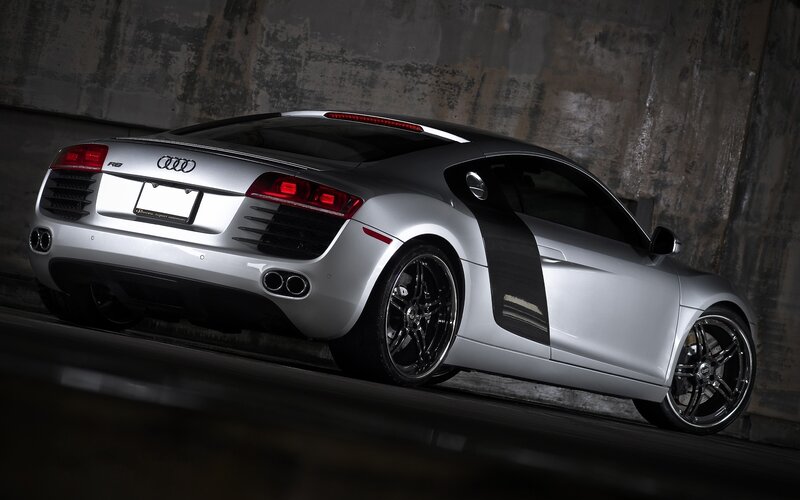 Silver Audi R8 sports car