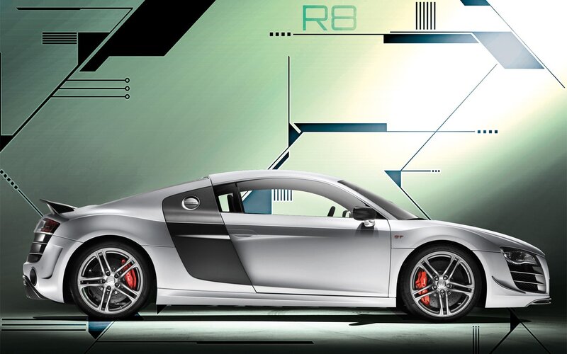 Silver Audi R8 sports car