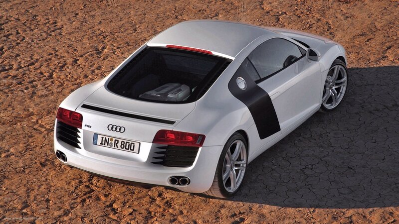 silver audi r8 sports car
