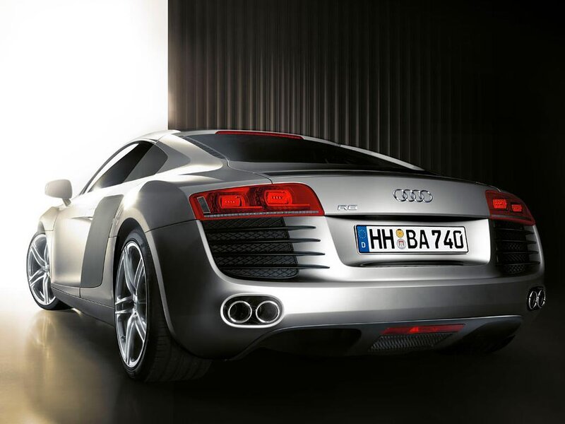 Silver Audi R8 sports car