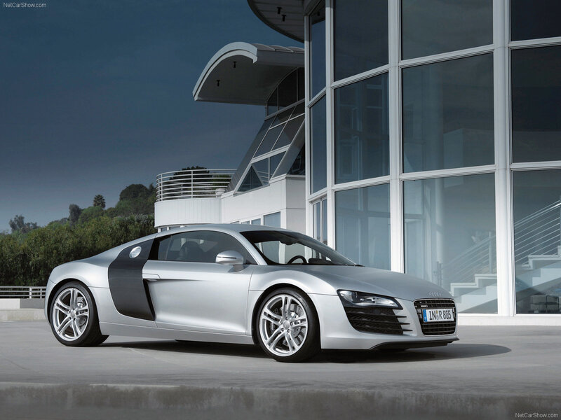 Silver Audi R8 sports car