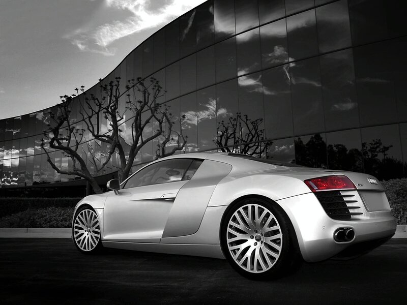 Silver Audi R8 sports car