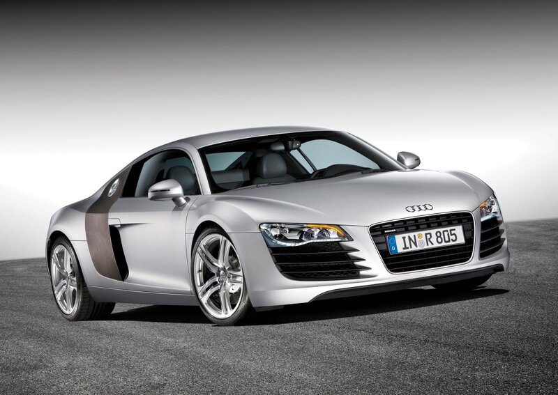 Silver Audi R8 sports car