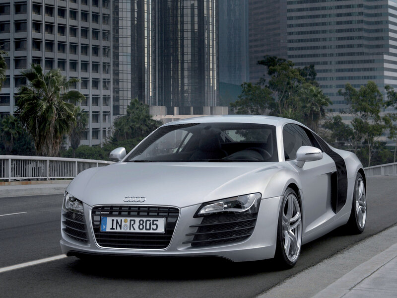 Silver Audi R8 sports car