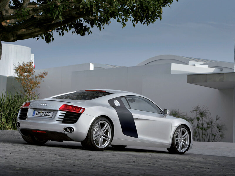 Silver Audi R8 sports car