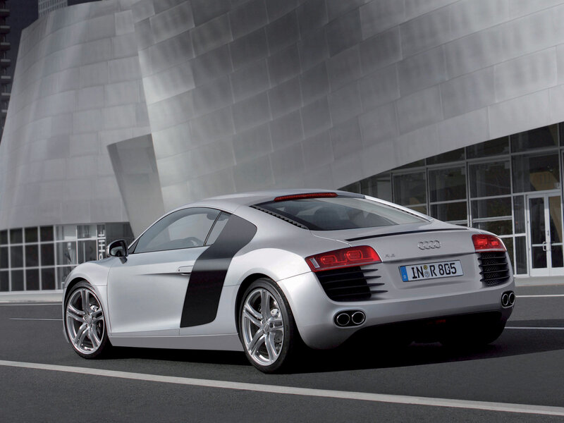 Silver Audi R8 sports car