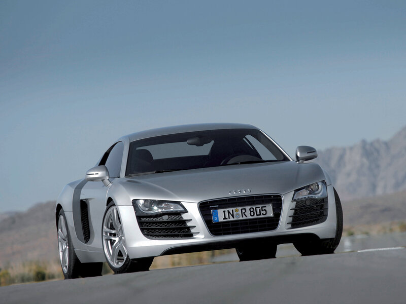 Silver Audi R8 sports car