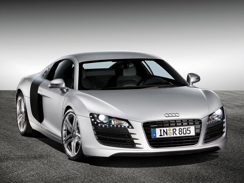 Silver Audi R8 sports car