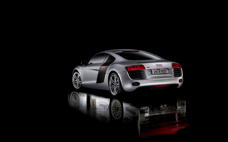 silver audi r8 sports car