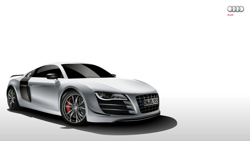 Silver Audi R8 sports car