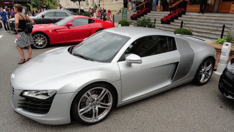 Silver Audi R8 sports car