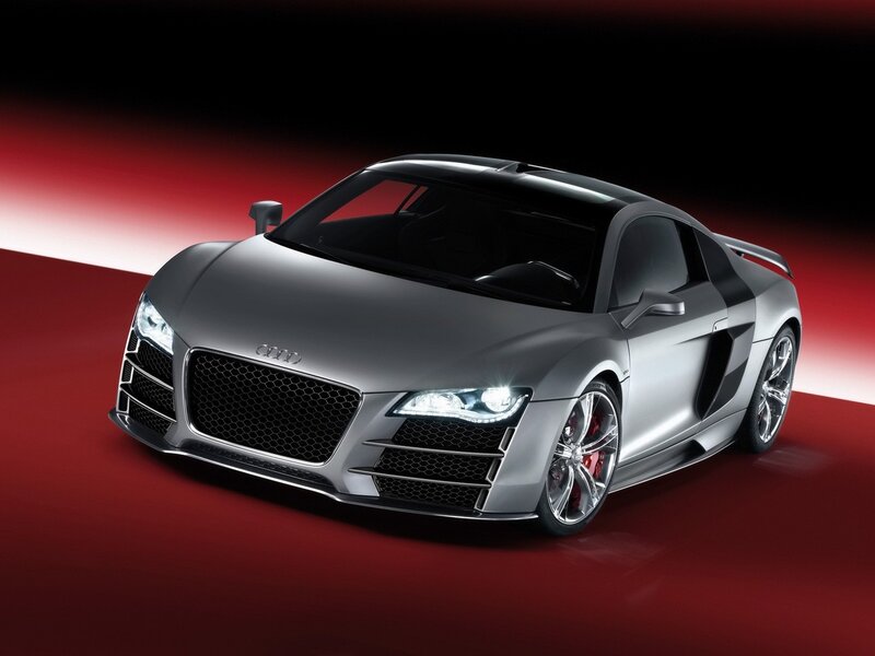 Silver Audi R8 sports car