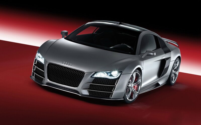 Silver Audi R8 sports car