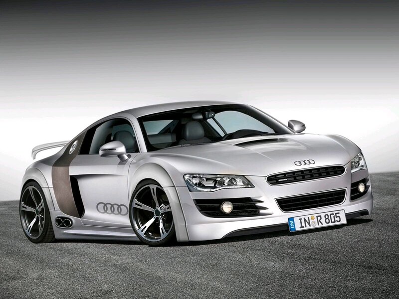Silver Audi R8 sports car