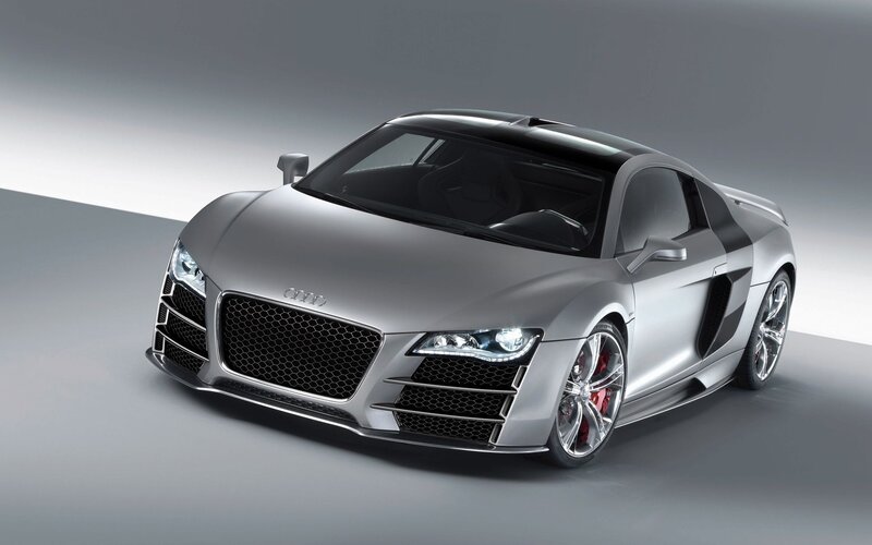 Silver Audi R8 sports car