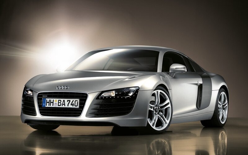 Silver Audi R8 sports car