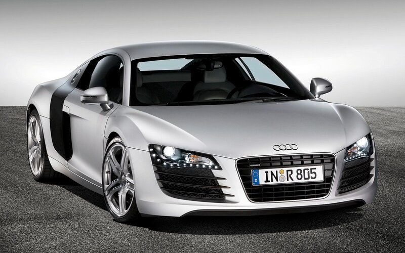 Silver Audi R8 sports car