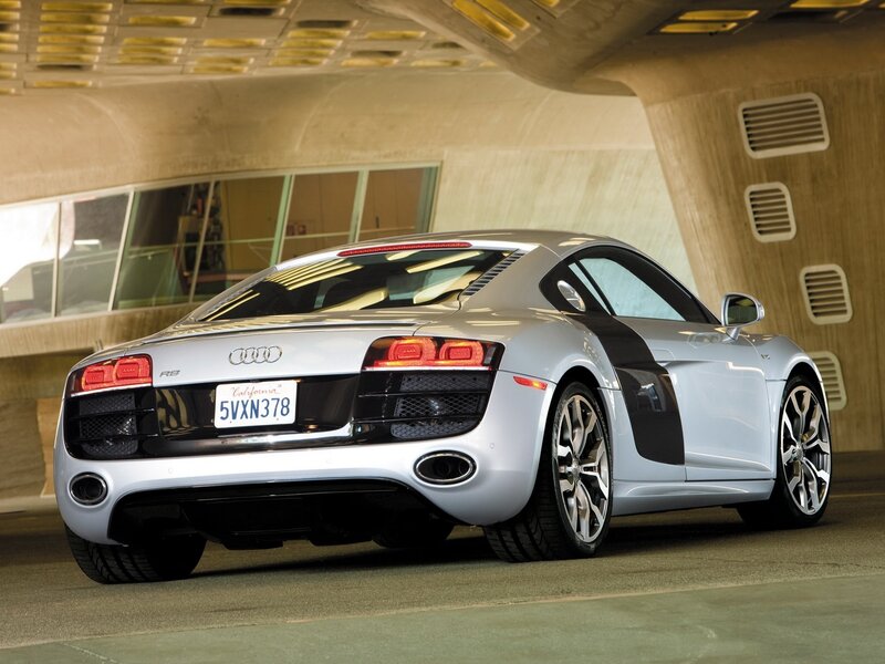 Silver Audi R8 sports car