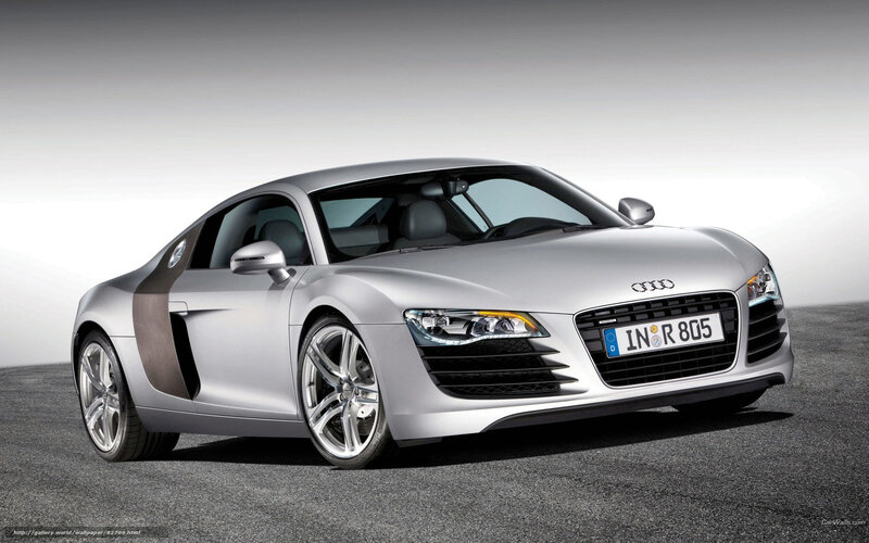 silver audi r8 sports car