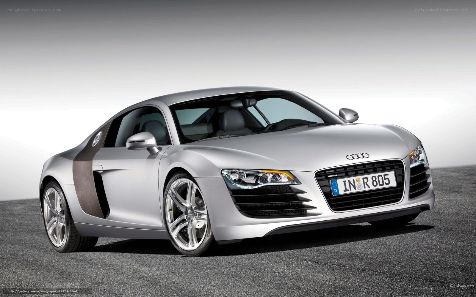 silver audi r8 sports car