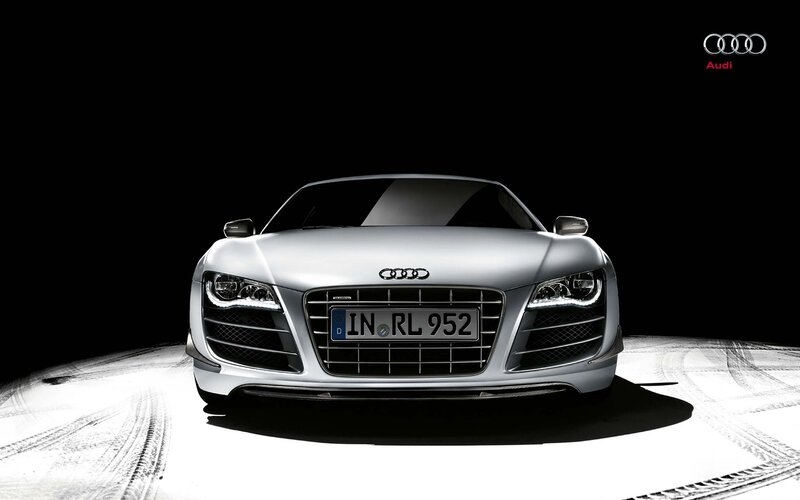 silver audi r8 sports car